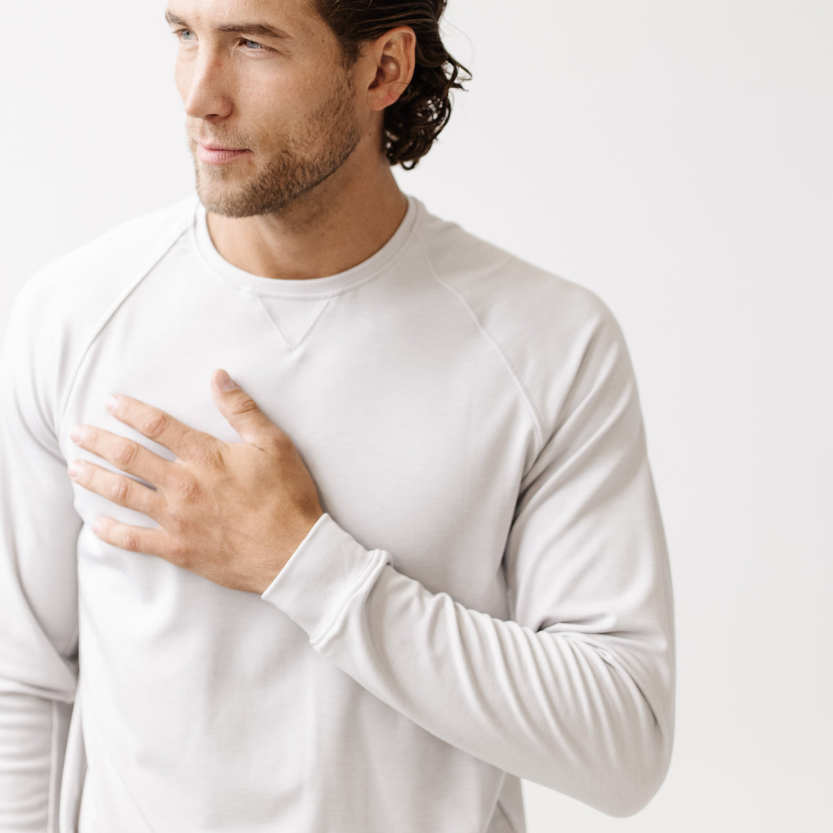 Men's Brushed Bamboo Pullover Crew